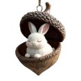 thumbnail image 1 of Adornos colgantes de bellota de animales del bosque, acrílicos, para árbol de Navidad, con diseños de ardilla, conejo y poni, colgantes planos 2D para regalar en las fiestas., 1 of 8