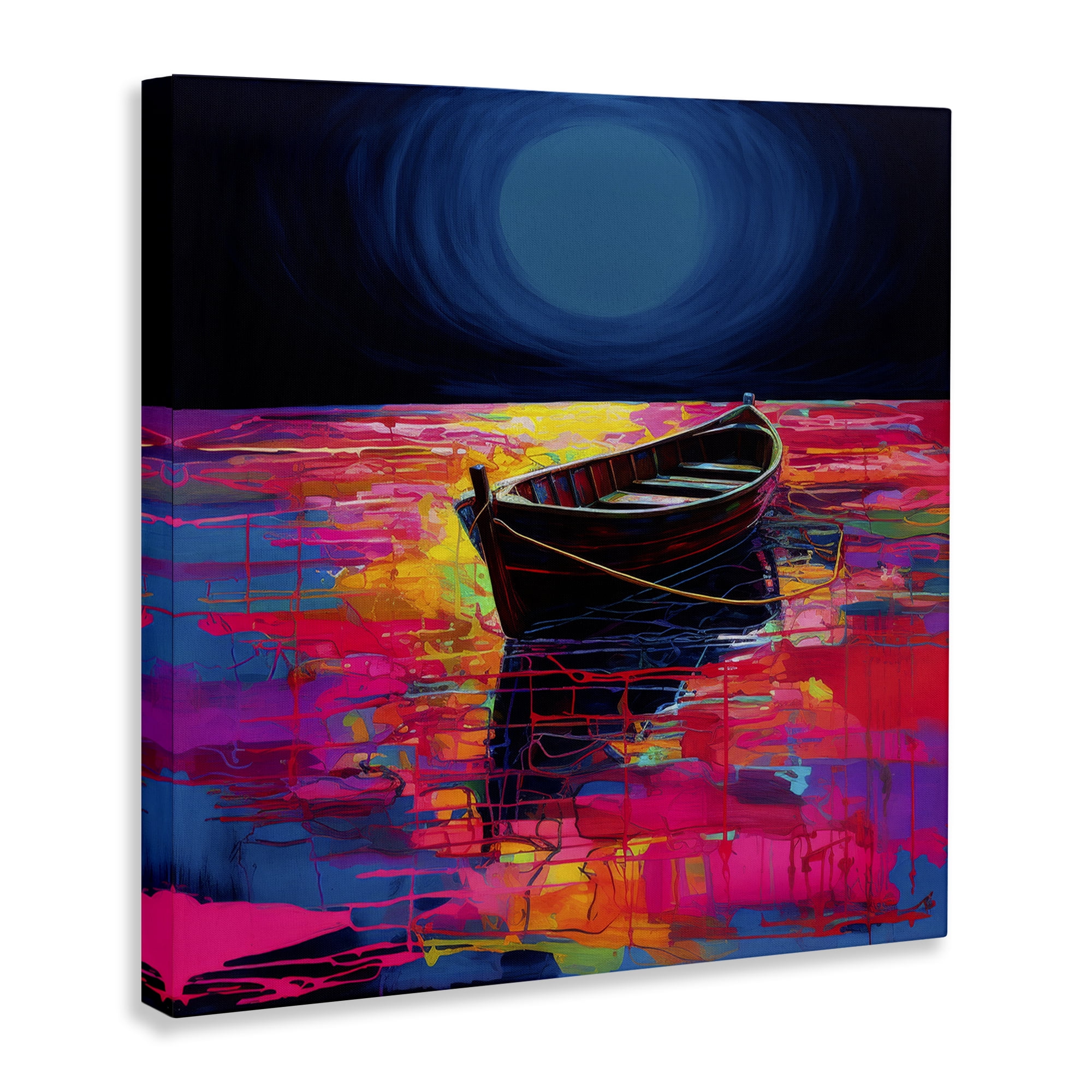 Stupell Industries Ethereal Cruiser Boat Transportation Painting Wrapped Canvas Art Print Wall Art, 17 x 17