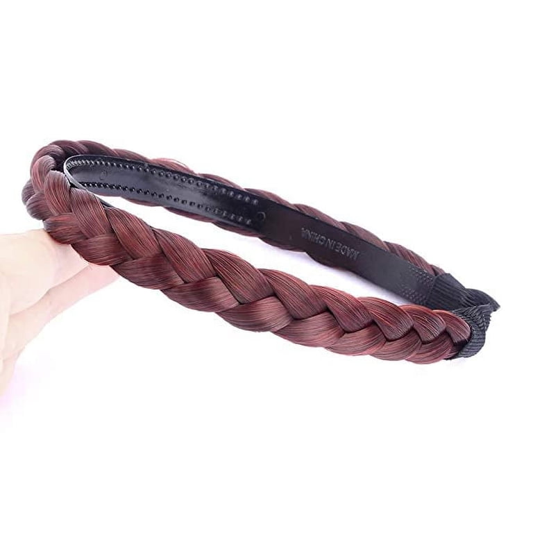 Slender Braided Headband with Teeth Synthetic Hair Plaited Headband Amazon.com : DIGUAN Wide Messy Braided Headband With Teeth  main image 4