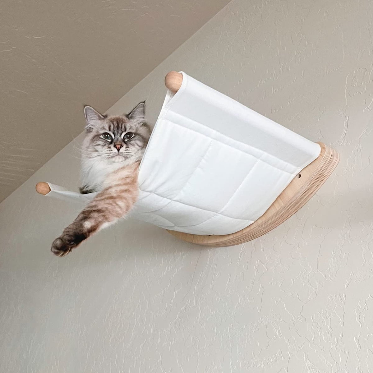 QLFYUU Cat Hammock, Cat Wall Shelves & Floating Window Perch, White
