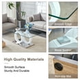 thumbnail image 6 of SUDICA Rectangle Coffee Table 47.2 Inch x 25.4 Inch Tempered Glass Top White MDF Base 1 Piece for Living Room, 6 of 6