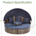 thumbnail image 5 of Villeston Round Outdoor Sunbed with Canopy for Patio Backyard, Clamshell Combination with Elevated Coffee Table,Navy Blue, 5 of 7