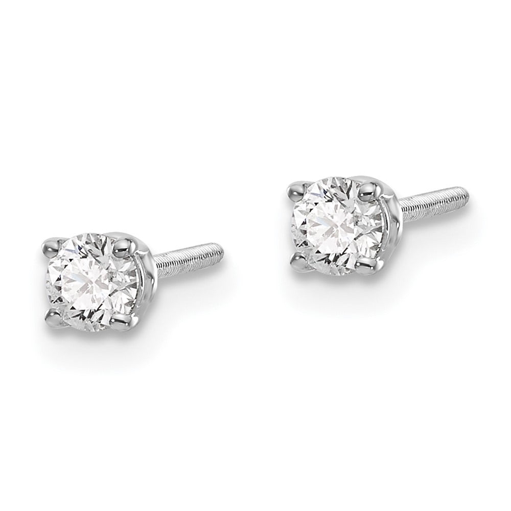 Auriga Fine Jewelry 14K White Gold 0.25ct Diamond Thread On-Off Stud Earrings for Women