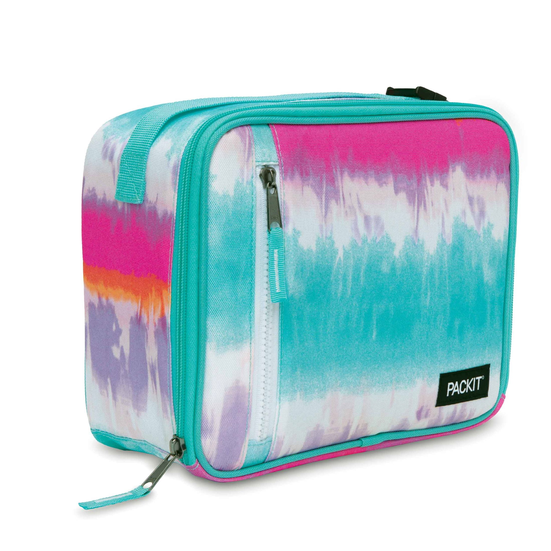 Packit Freezable Classic Lunch Box, Tie Dye Sorbet, Reusable Lunch box, BPA Free, Non Toxic Poly Canvas
