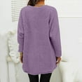 thumbnail image 5 of Huankd Fleece Sweatshirts for Women Mock Turtleneck Fall Winter Warm Sweater Plus Size Tunic Pullover Tops with Pockets Dark Purple S, 5 of 5