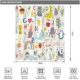 thumbnail image 5 of Kids Alphabet Shower Curtain for Bathroom Decor 72Wx72H ABC Educational Learning Tool Baby Cartoon Animals Colorful Girls Boys Art Printed Fabric Polyester Waterproof 12 Pack Plastic Hooks, 5 of 5