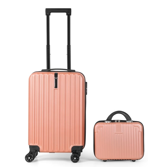 20 in Hardside Luggage with 14" Makeup Case, Airline Approved Carry On Suitcase