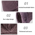 thumbnail image 2 of Gorro de invierno para mujer, conjunto de máscara de pasamontañas de punto con forro polar de una pieza, bufanda circular con cuello de Calavera, gorro de nieve para esquí con pompón, 2 of 5