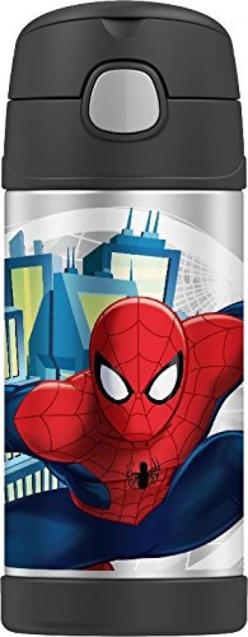 Thermos Funtainer Spider-Man 12oz Water Bottle with Pop-Up Lid New 