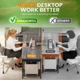 thumbnail image 4 of Amadwell 55 Inch L Shaped Office Desk with 3 Fabric Drawers, Reversible Computer Gaming Desk, Power Outlets and Mesh Shelves, Corner working Study Desk, Grey, 4 of 9