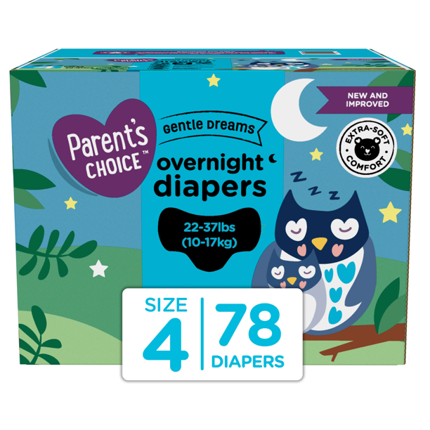 Parent's Choice Gentle Dreams Comfortable and LatexFree Diapers, Size