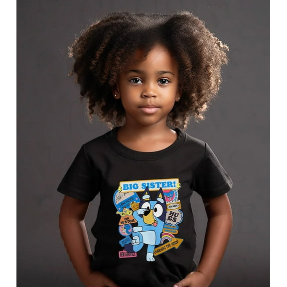 Bluey Big Sister Youth T-shirt, Sis Birthday Gift Shirt Funny Party Bluey, Gift Bluey Blue Dog Cartoon Kids Toodler
