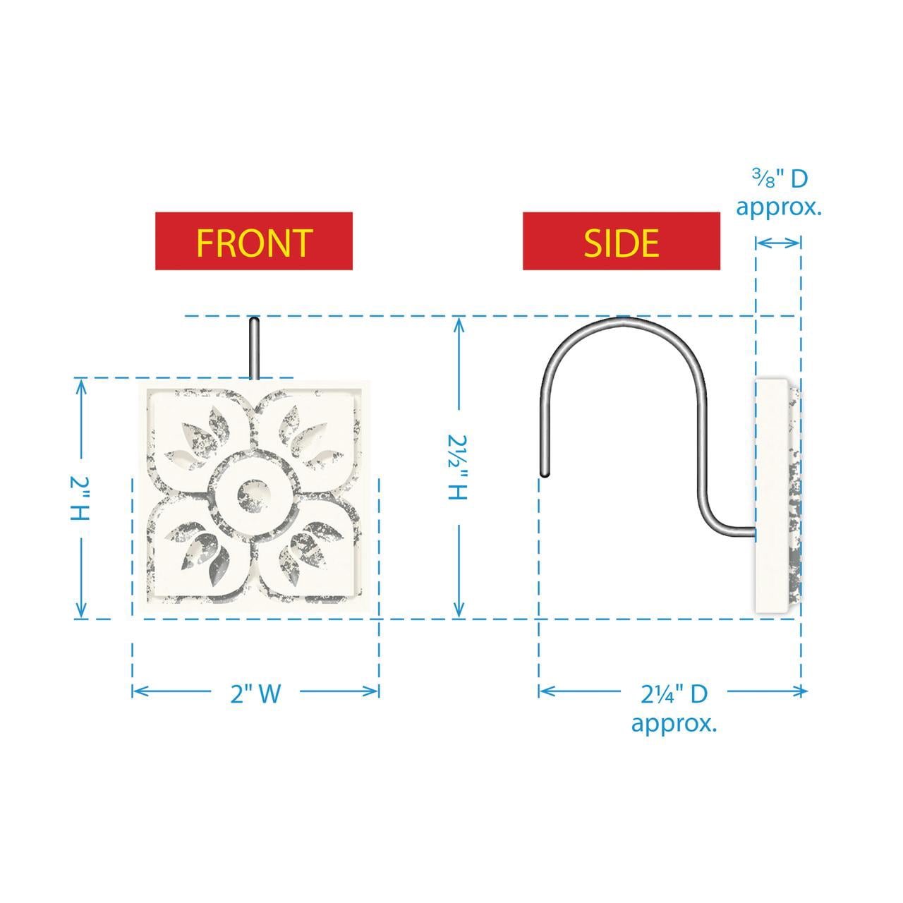 Park Designs Distressed Tile Shower Curtain Hook Set of 12