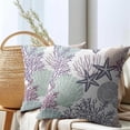 thumbnail image 6 of Summer Beach Theme Ocean Pillow Covers 18x18 Inch Set of 2 Nautical Coastal Throw Pillow Covers Seashell Coral Starfish Outdoor Pillow Cases Cotton Linen Cushion Covers for Couch Bed Sofa Home Decor, 6 of 6