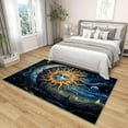 thumbnail image 4 of 4x5 Rug, Sun and Moon Rug Washable Non Slip Soft for Living Room Bedroom, Burning Sun Celestial Area Rug, Bohemian Carpet, Sun and Moon Home Decor & Gifts, 4 of 7