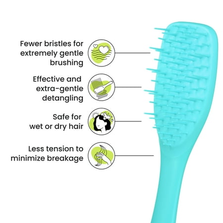 The Essential Detangler® by Tangle Teezer® for Extra Gentle Hair, Turquoise Green