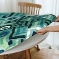 thumbnail image 4 of YFYANG Round Fitted Table Cloth, Waterproof Green Abstract Watercolor Geometric Pattern Polyester Table Cover, Indoor Outdoor Decorative Tablecloths with Elastic Edge, 4 of 7