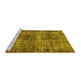 thumbnail image 2 of Ahgly Company Machine Washable Indoor Square Oriental Yellow Industrial Area Rugs, 4' Square, 2 of 4