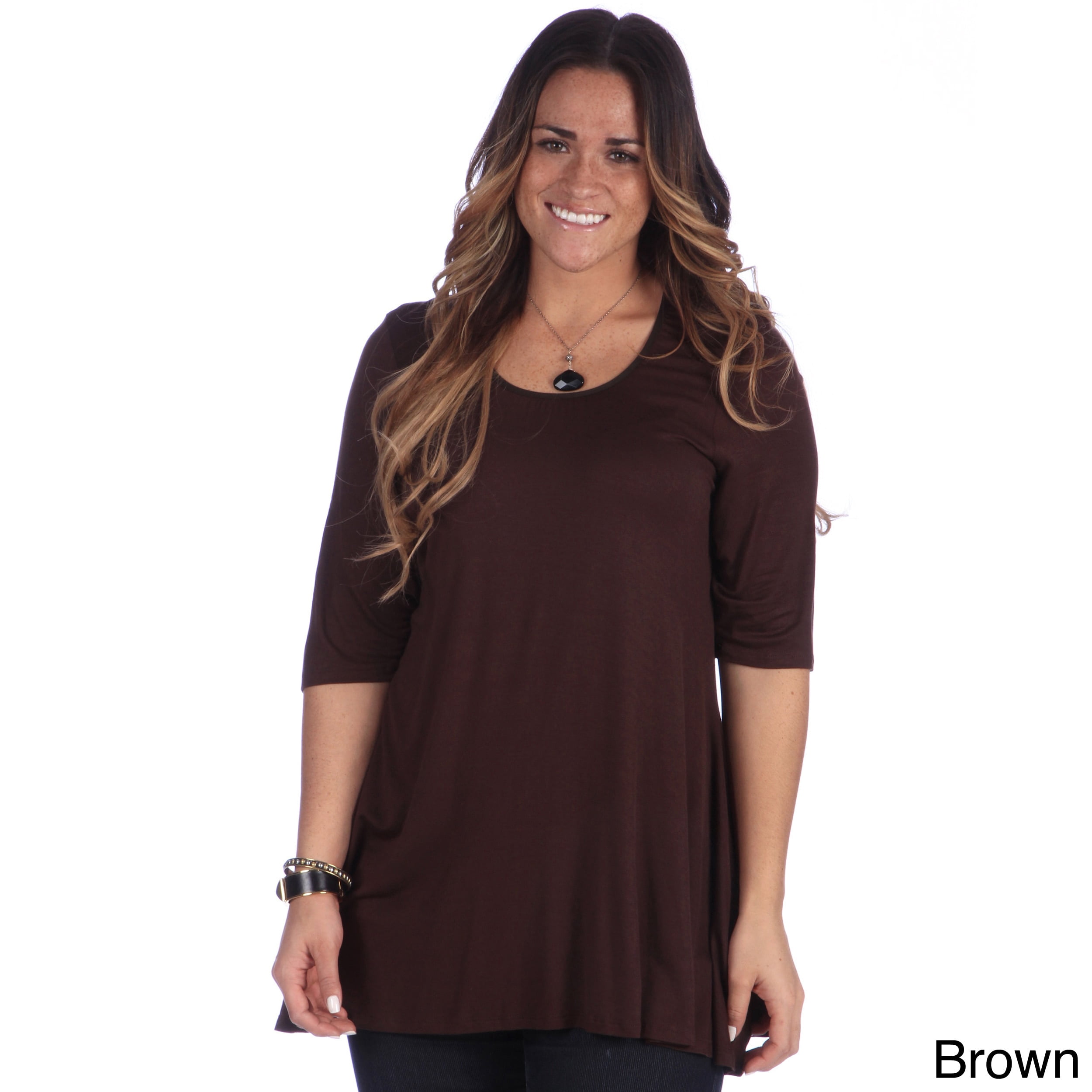 Women's Plus Size Elbow Sleeve Tunic