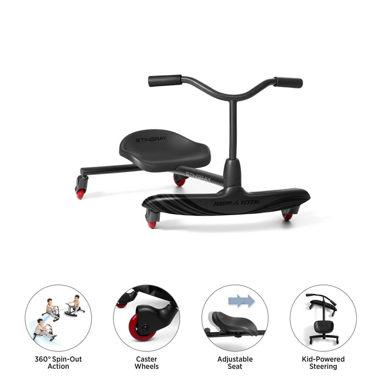 Radio Flyer Stingray, Caster Scooter Ride-On for Kids with Handles
