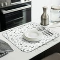 thumbnail image 3 of Hand-Drawn Cat Graphic Drying Mat Foldable Compact Kitchen Mat for Sink, 3 of 5