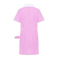 thumbnail image 5 of iixpin Girls Short Dress Collar Skater Tunic Causal Cute School Uniform Kids Party Dress for Summer Pink 8, 5 of 6