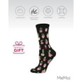 thumbnail image 6 of MeMoi Potted Cacti Bamboo Blend Crew Socks - Womens - Female, One Size, Black, 6 of 7