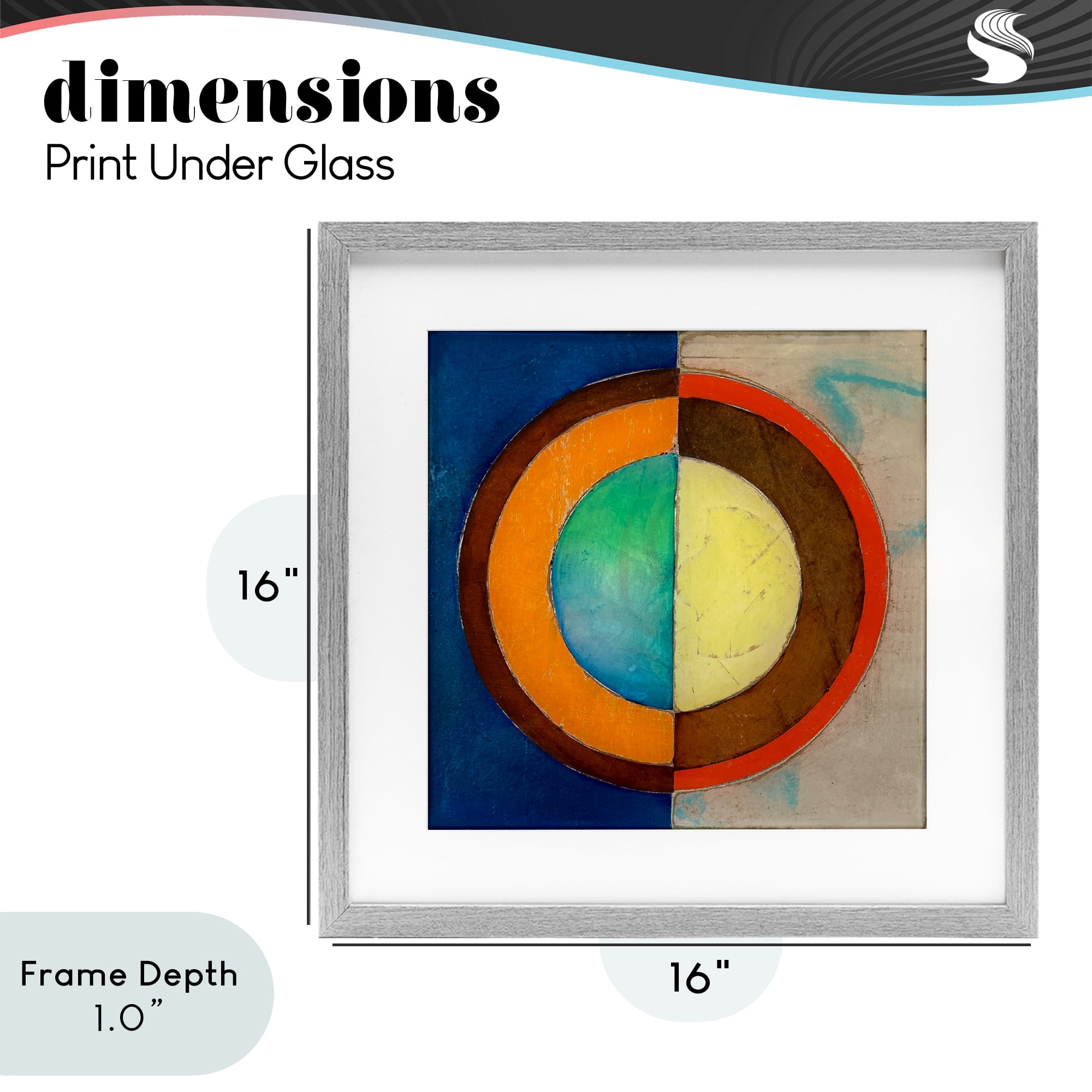 Stupell Industries Bright Vertical Circle Symmetry Gray Framed Print Under Glass, design by Matthew Finger