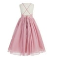 thumbnail image 2 of Ekidsbridal Criss-Cross Chiffon Flower Girl Dresses for Weddings Junior Bridesmaid Birthday Party Evening Gown 191 10, 2 of 3
