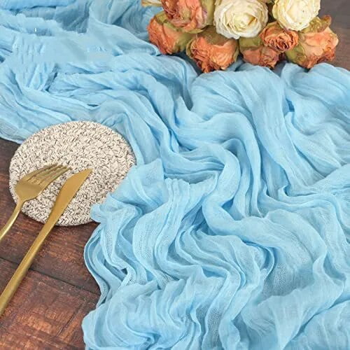 Gauze Table Runner Dinning Table Decoration 90*300CM Rustic Country Boho Beach Wedding Party Table Decor Christmas Table Runners