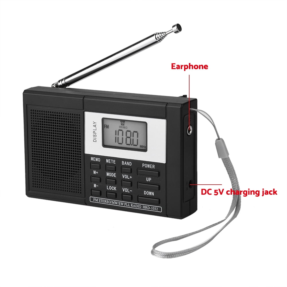 Herwey Portable Mini FM Radio DC 5V ABS High Sensitivity Portable Mini