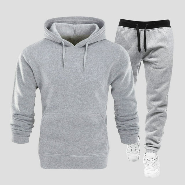 sageysalite 2 Piece Sweatsuits Sets for Men Casual Hooded Pullover Drawstring Breathable Workout Running Jogger Sports Tracksuits