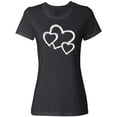 thumbnail image 3 of Inktastic Three White Hearts Women's T-Shirt, 3 of 5