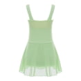 thumbnail image 2 of Doomiva Kids Girls Sleeveless Ballet Dance Dress Gymnastic Ballerina Outfits Lyrical Modern Dancewear Light Green 3-4, 2 of 7