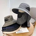 thumbnail image 4 of Yesbay Unisex Sun Hat with Face Front Cover Face Neck Hollow Mesh Windproof Fixed Strap Anti UV Foldable Sunscreen Breathable Gardening Fishing Outdoor Cap, 4 of 8