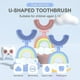 thumbnail image 4 of Cepillo de dientes para niños en forma de U, dos cabezales de silicona ultrasuave de grado alimenticio, limpieza completa de 360 grados, masaje para el cuidado dental, 4 of 5