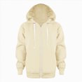 thumbnail image 4 of Staki Kids Heavyweight Zip Up Hoodie Jacket Premium Kangaroo Pocket Long Sleeve Durable Everyday Sweater 3-12Y(Beige,7-8 Years), 4 of 5