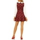 thumbnail image 3 of Vestido mini A-line de manga larga con cuello Peter Pan a cuadros para mujer Inspire Chic L rojo, 3 of 8