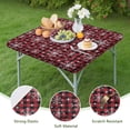 thumbnail image 4 of Red and Black Christmas Snowflake Pattern Square Fitted Tablecloth with Elastic Edge,Square Table Cover,Washable Elastic Table Cover for Home Kitchen Party Decor 36"x36", 4 of 6