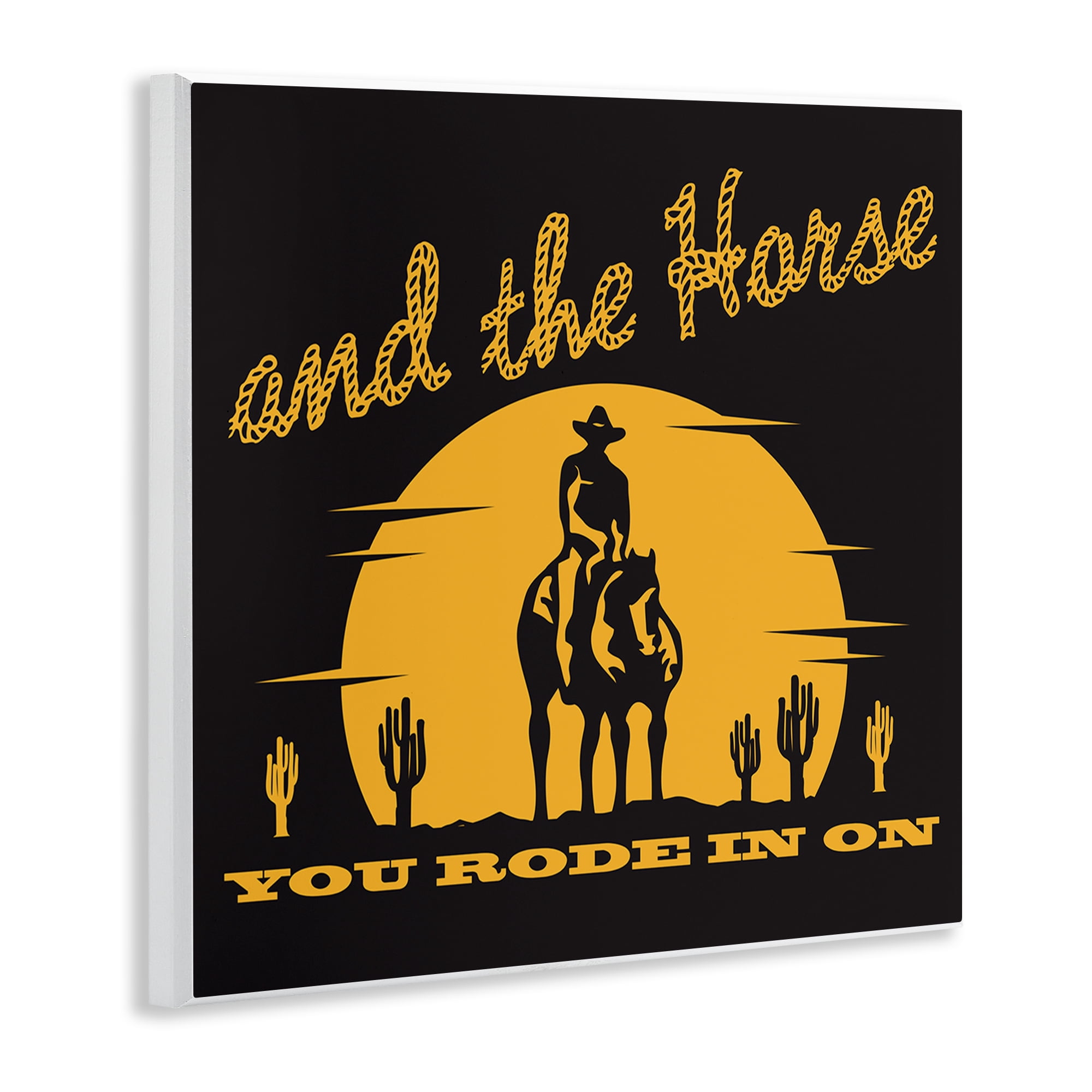 Stupell Industries Horse You Rode In On Novelty Painting Unframed Art Print Wall Art, 12 x 12