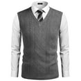thumbnail image 6 of COOFANDY Men's Sweater Vest V Neck Pullover Sweater Sleeveless Knit Casual Slim Fit Vest, 6 of 9