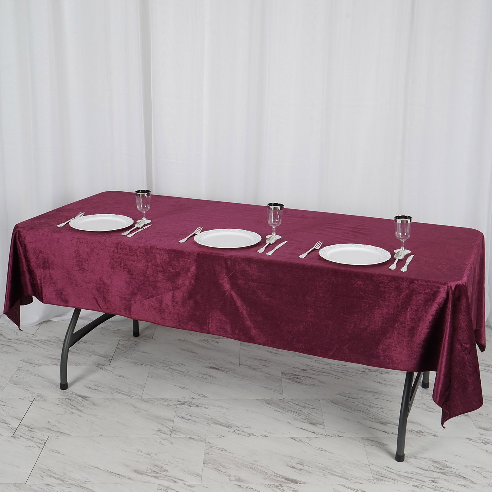BLUSH 60/"x102/" Premium Velvet Rectangular Tablecloth Wedding Events Party Linens