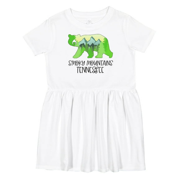 Inktastic Smoky Mountains, Tennessee Mountains and Bear Shape Girls Toddler Dress