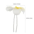 thumbnail image 2 of 5 pinzas para el pelo con forma de U de flor de plumeria hawaiana, accesorio para novia, ideal para fiestas en la playa, bodas y eventos tropicales (4,5 cm, amarillo), 2 of 6