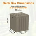 thumbnail image 6 of Mondawe 50 GAL Outdoor Resin Waterproof Deck Box with Lockable Lid, 6 of 7