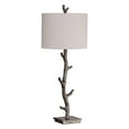 thumbnail image 1 of Benzara BM205047 Drum Shade Metal Table Lamp with Tree Branch Base, Cream & Gray, 1 of 1
