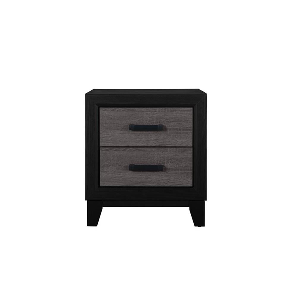 Global Furniture USA Lisbon Grey/Black Nightstand, 1 Pack