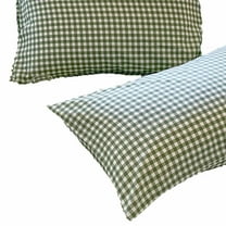 JoyMoreHome Plaid Ruffle Pillow Shams 29.13x18.89 inches, Soft Washed Cotton Checkered Farmhouse Country Pillow Covers for Couch Bed Sofa Livingroom