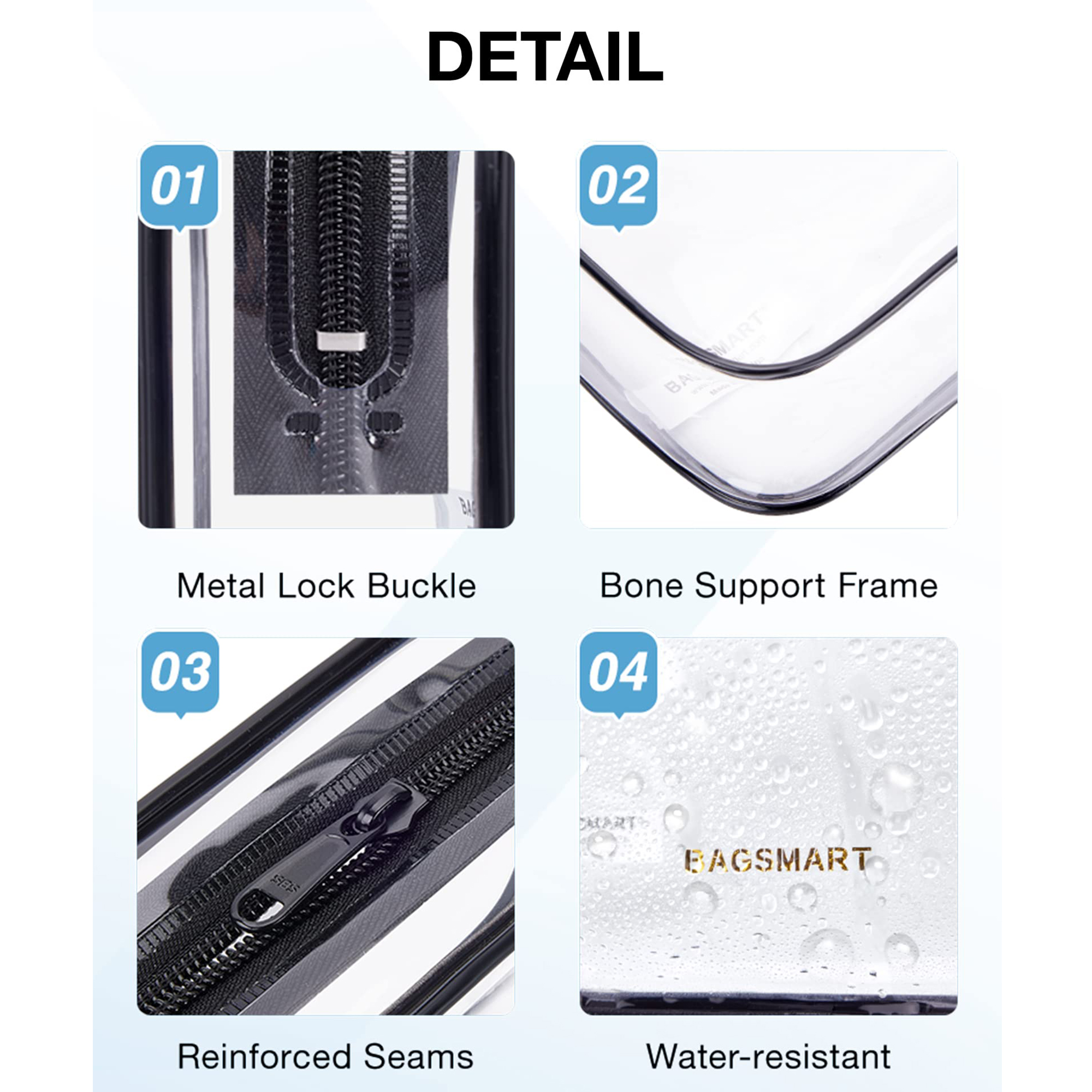 Bagsmart Clear Toiletry Bag TSA-Approved 3-Pack photo 4
