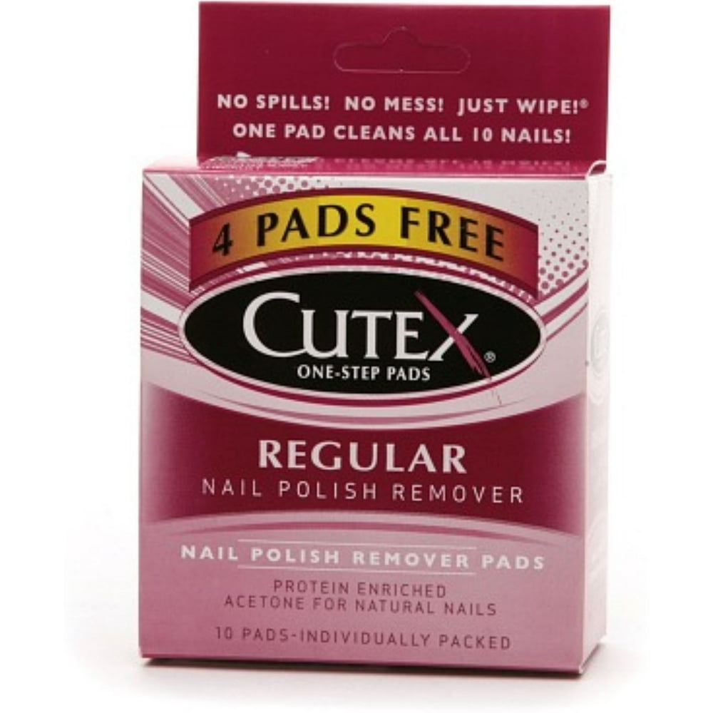 Cutex Nail Polish Remover Pads, Regular 10 ea (Pack of 3)